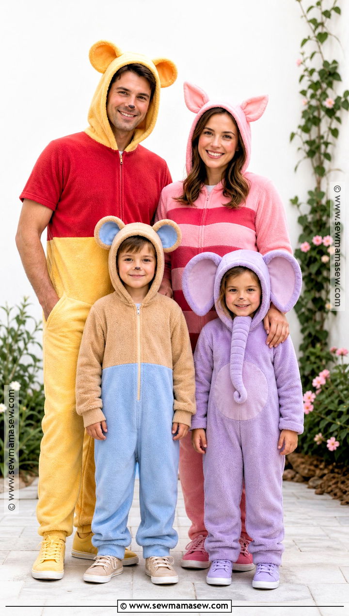 Pooh Piglet Roo And Lumpy Family Costume - 30 winnie the pooh family costumes