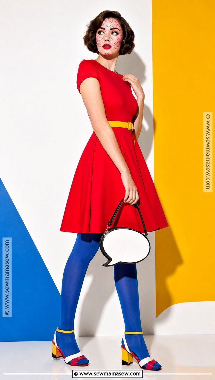 Pop Art Comic Costume With Bright Makeup - 45 women halloween costume ideas