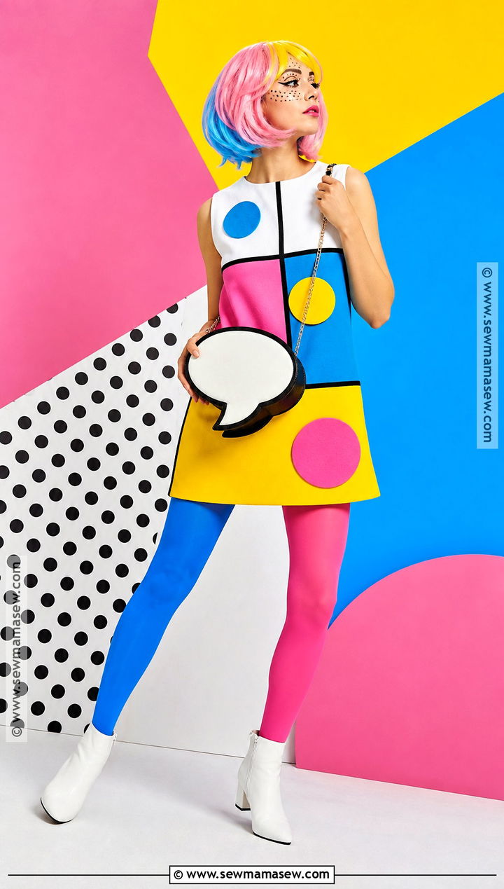 Pop Art Costume With Short Colorful Hair - 30 halloween costumes short hair