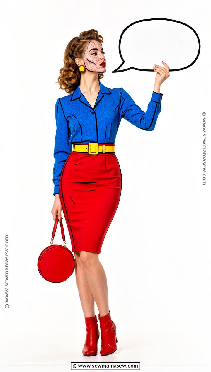 Pop Art Woman Costume With Bright Clothes - 30 costume ideas women easy