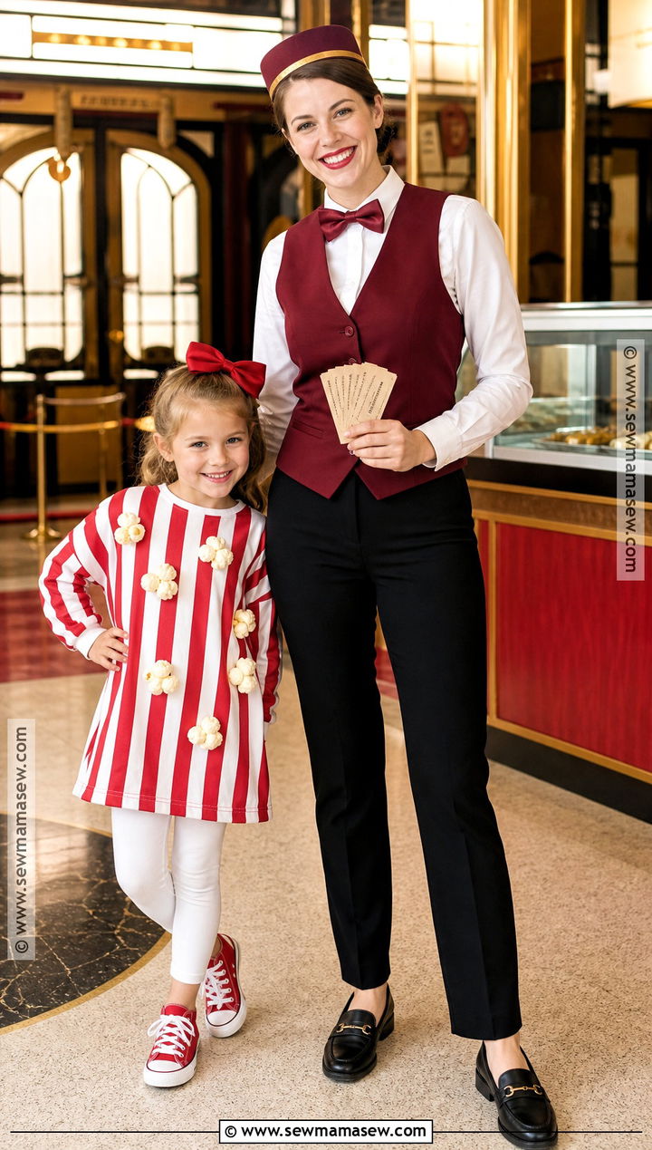 Popcorn And Movie Usher Costume - 30 mom daughter halloween costumes