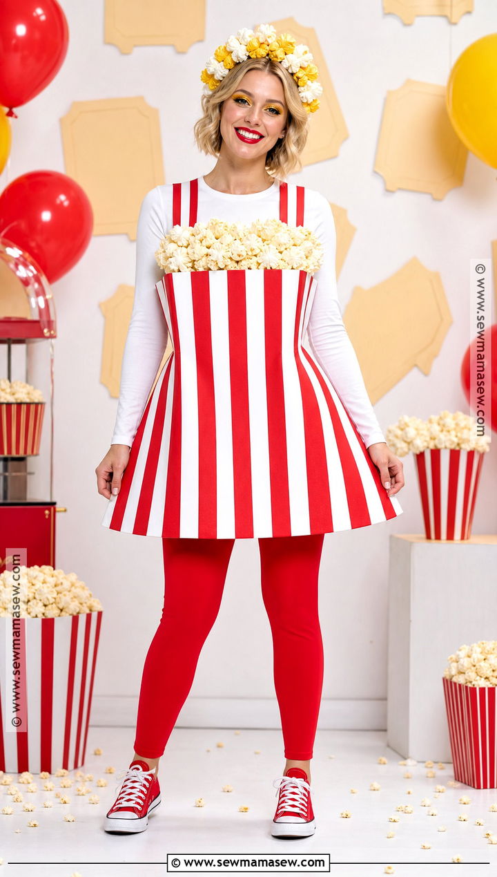Popcorn Box Costume With Striped Skirt - 45 costumes ideas