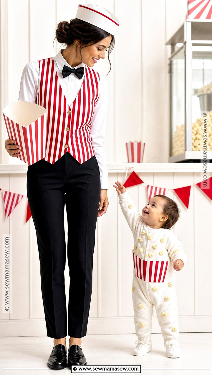 Popcorn Vendor And Baby Popcorn Costume - 35 mom and baby halloween costumes