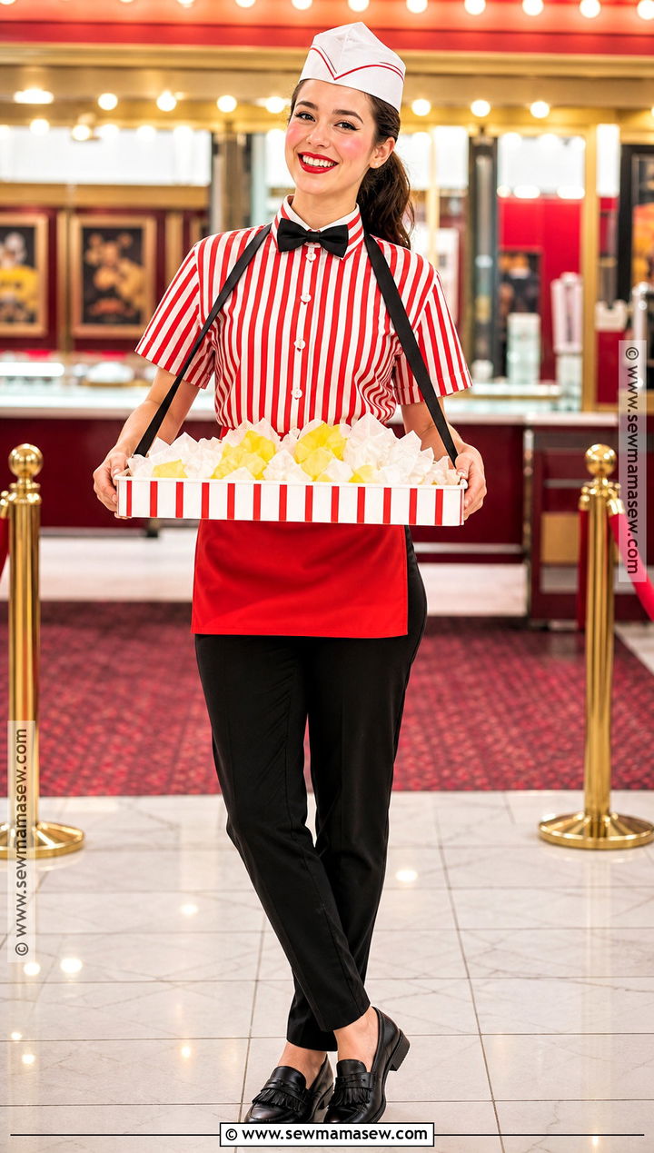 Popcorn Vendor Costume With Striped Shirt - 35 Halloween Costumes Easy Last Minute