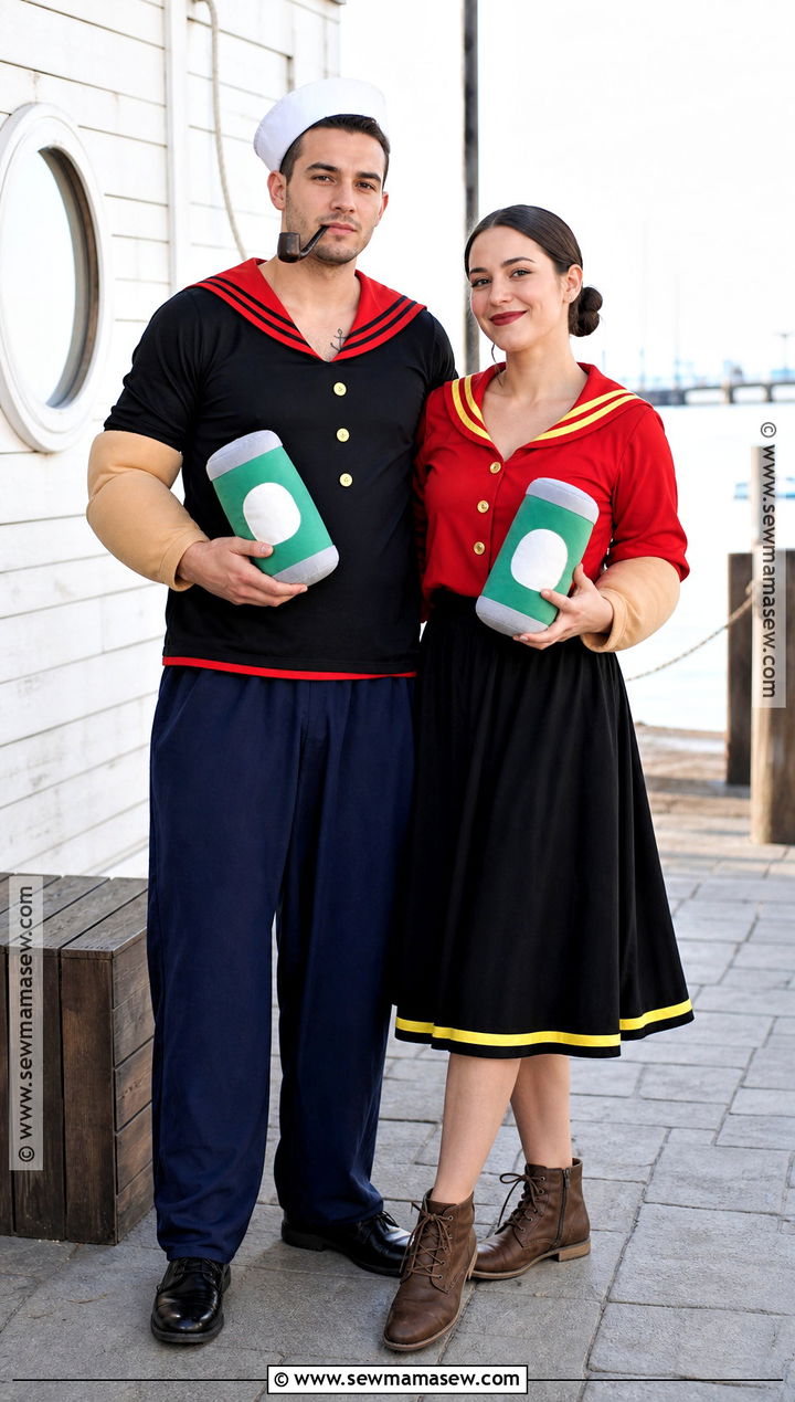 Popeye And Olive Oyl Couple Costume - 45 halloween costumes for couples