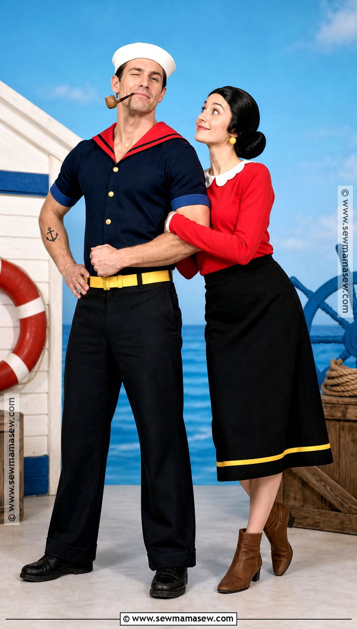 Popeye And Olive Oyl Couple Costume - 40 iconic halloween costumes for couples