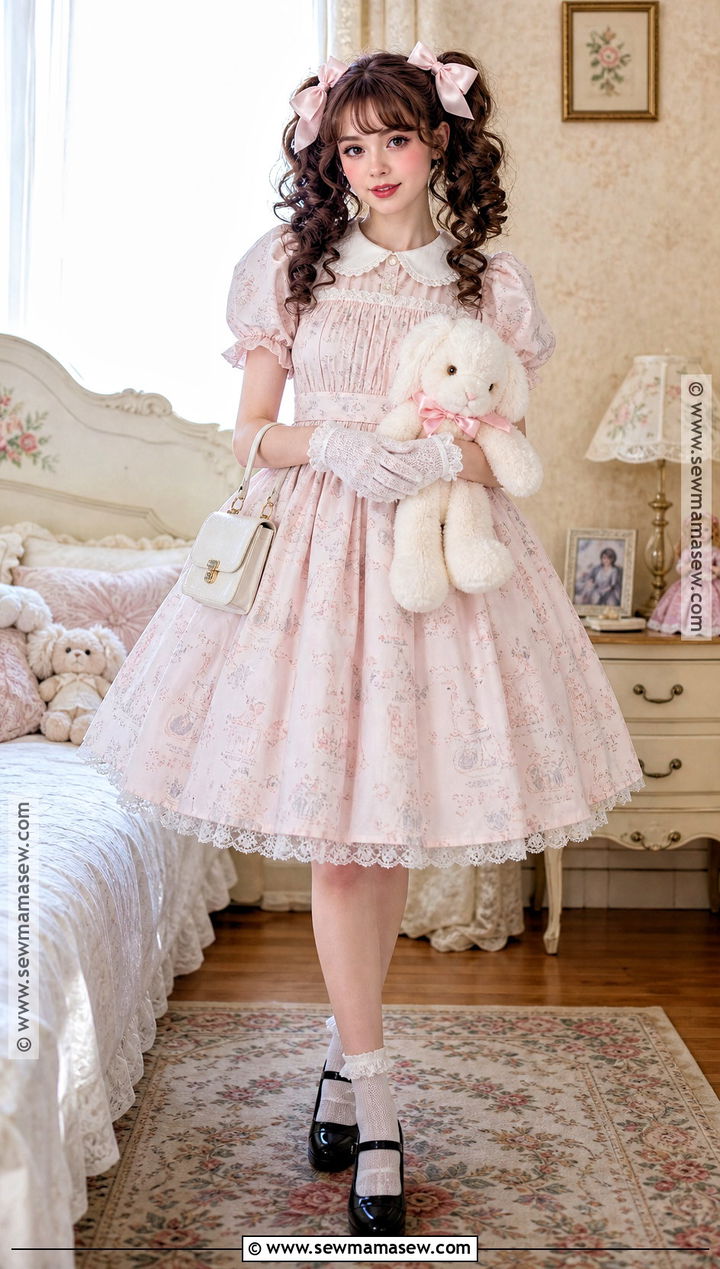 Porcelain Doll Costume With Curly Pigtails - 30 curly hair costumes halloween
