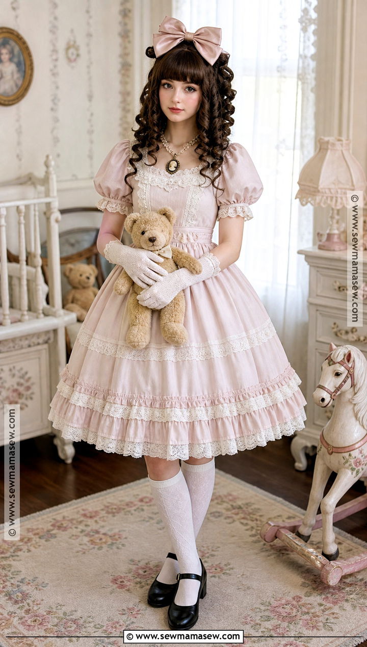 Porcelain Doll Costume With Curly Ringlets - 40 curly hair halloween costume ideas