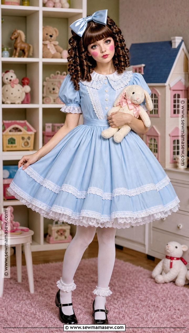 Porcelain Doll Costume With Mary Jane Shoes - 35 Halloween Costume Solo Ideas