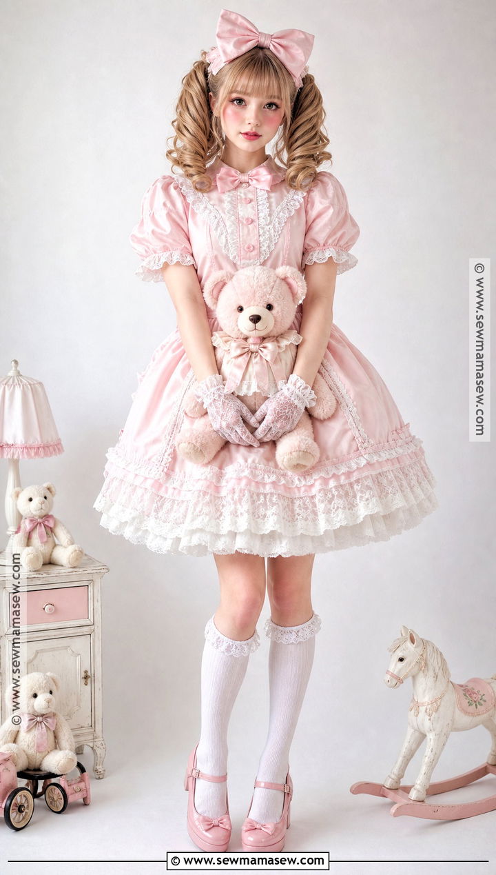 Porcelain Doll Costume With Pink Dress - 50 costume ideas