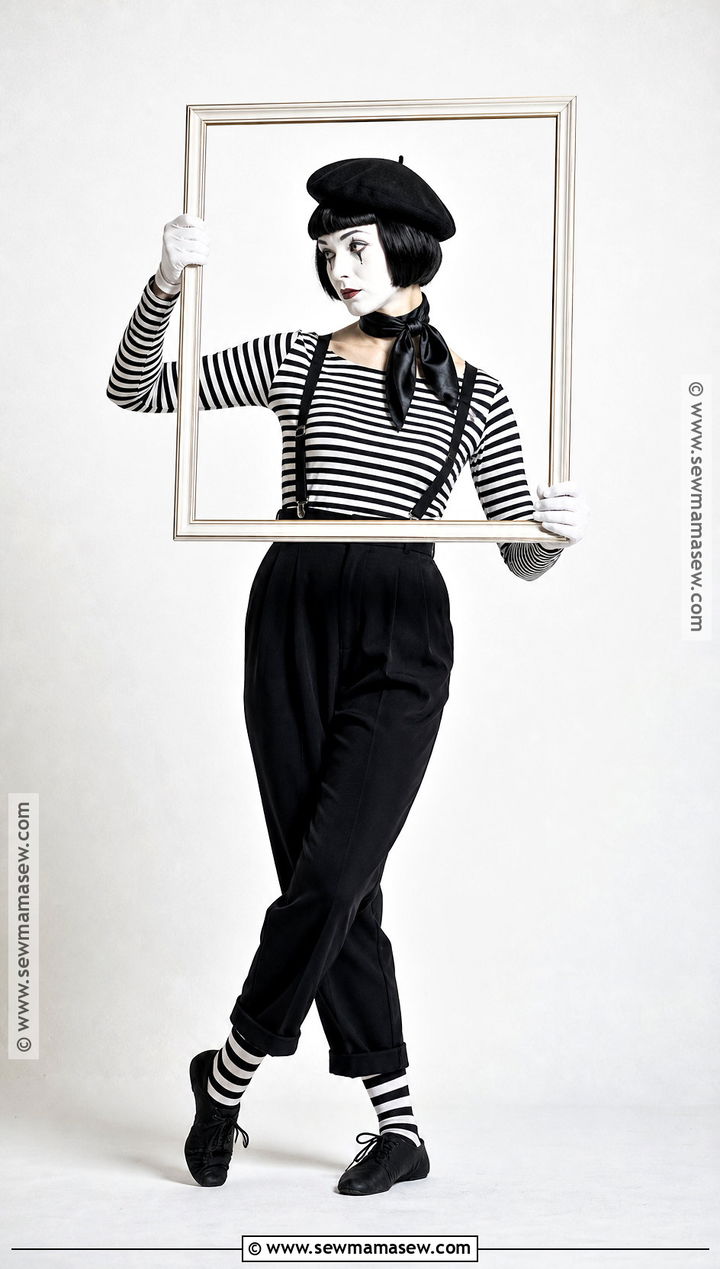 Porcelain Mime Costume With Black Beret - 35 spooky halloween costumes