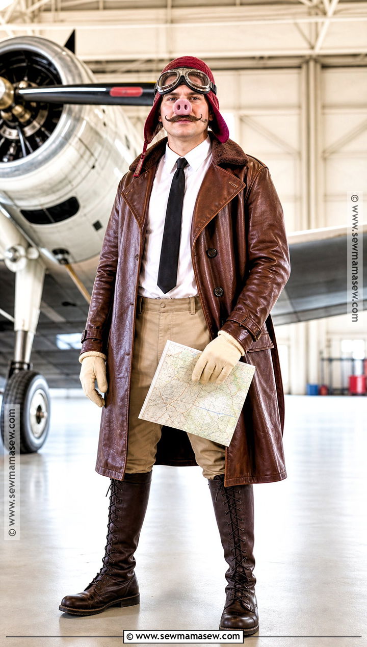 Porco Rosso Costume With Pilot Coat - 30 studio ghibli costume ideas