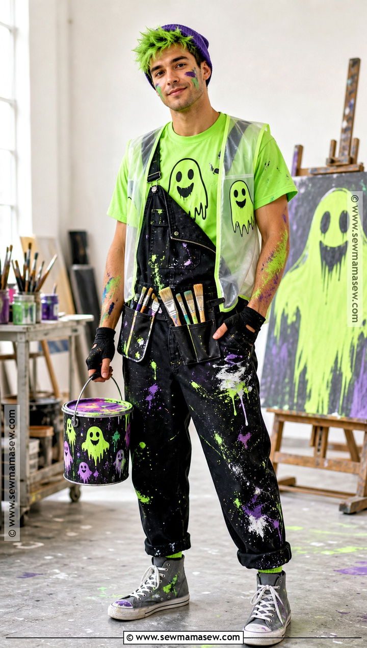 Porter Geiss Costume With Paint Splatter Overalls - 50 monster high costume ideas