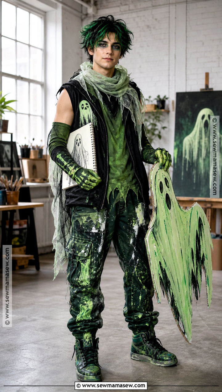 Porter Geiss Green Ghost Artist Costume - 50 monster high halloween costumes