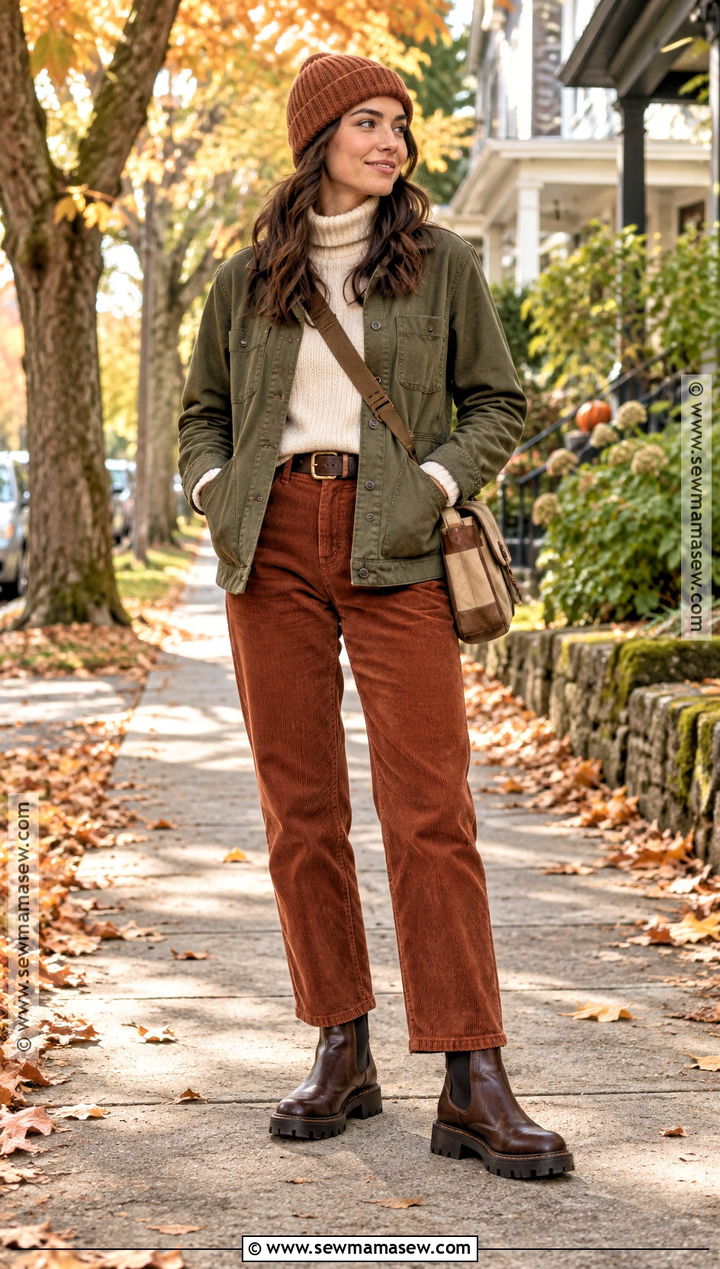 Portland Fall Chore Jacket And Corduroy Pants Outfit - 15 Outfits For Portland Oregon Fall
