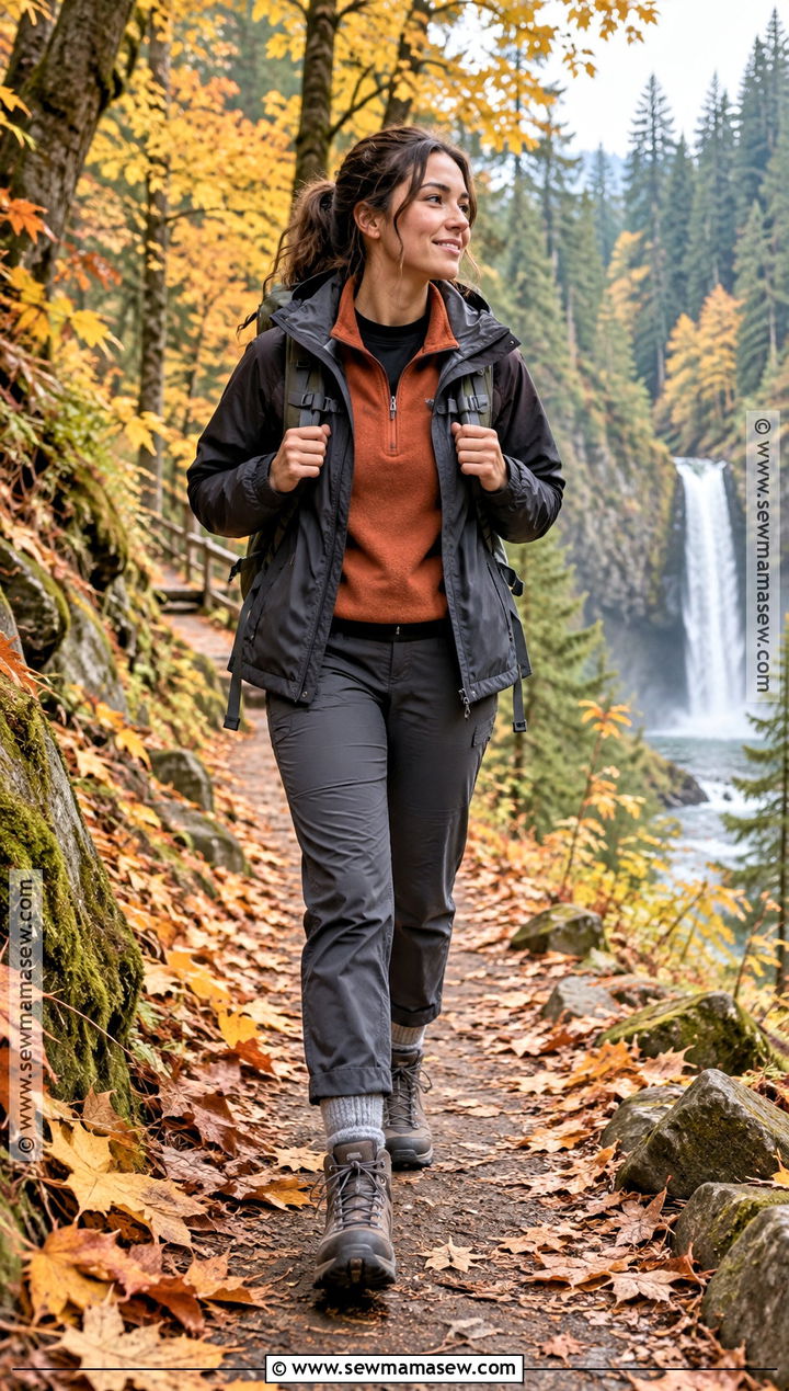 Portland Fall Fleece Pullover And Hiking Pants Outfit - 15 Outfits For Portland Oregon Fall