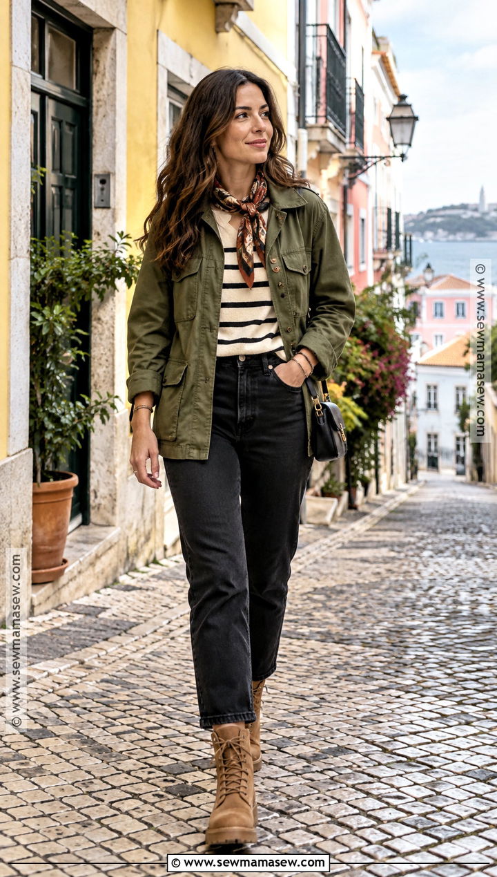 Portugal Fall Utility Jacket And Black Jeans Outfit - 20 portugal outfits fall