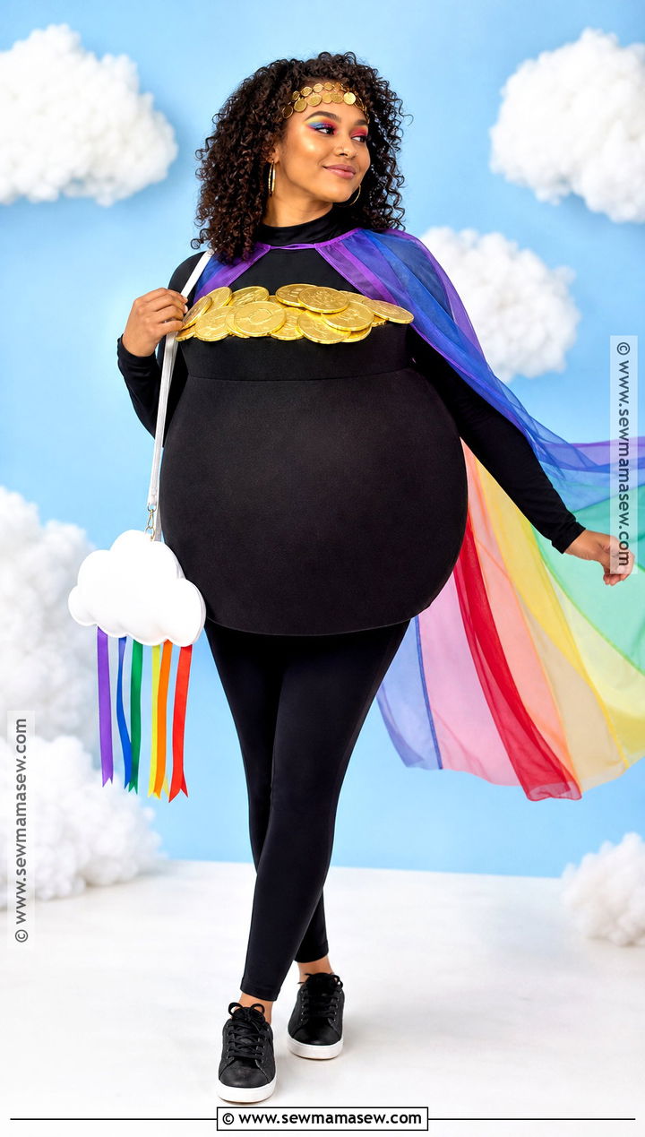 Pot Of Gold Costume With Rainbow Cape - 30 gold costume ideas