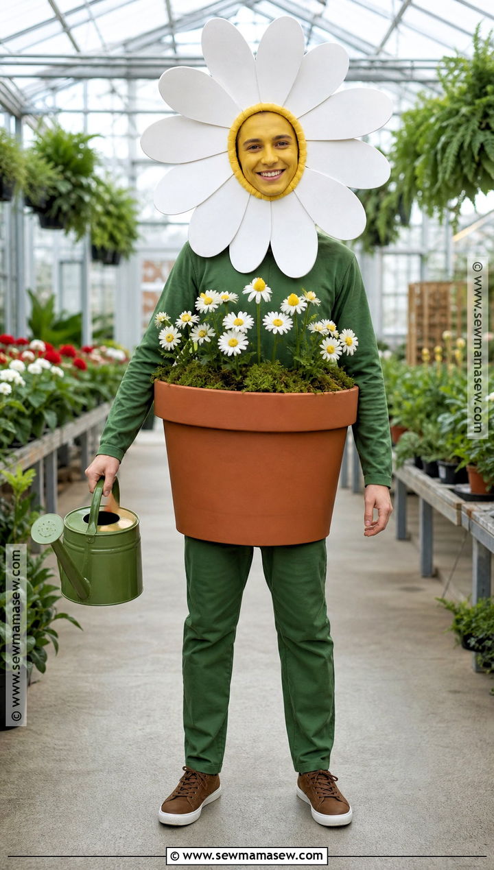 Potted Daisy Flower Costume - 40 Flower Costume Ideas