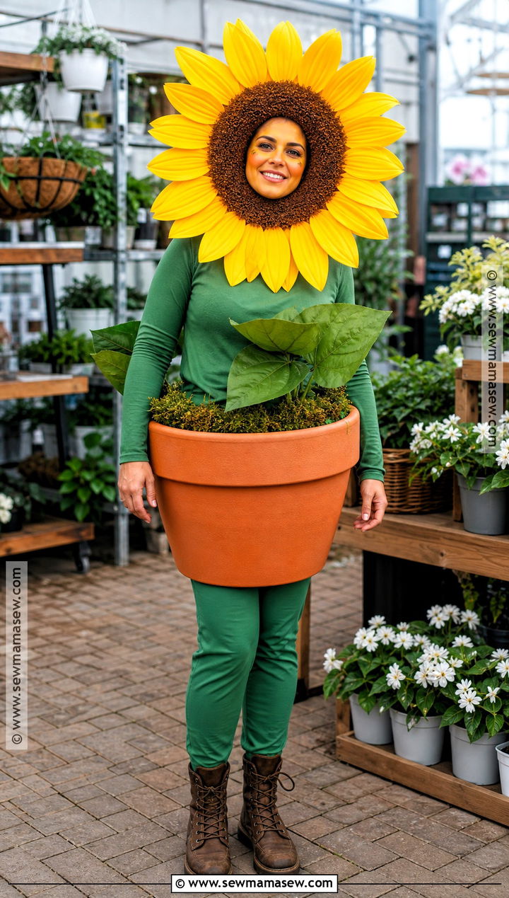 Potted Sunflower Costume - 40 Flower Costume Ideas