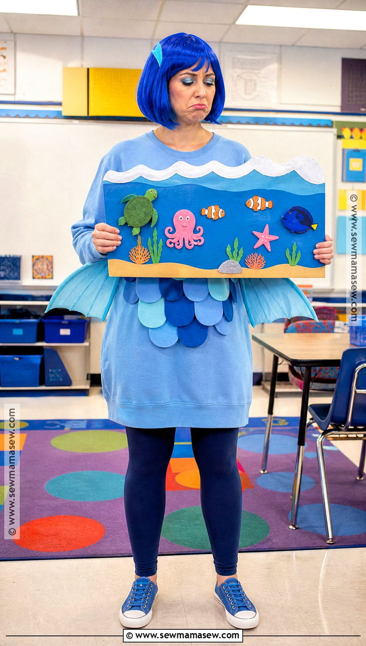 Pout Pout Fish Costume With Blue Fins - 30 storybook character costumes for teachers