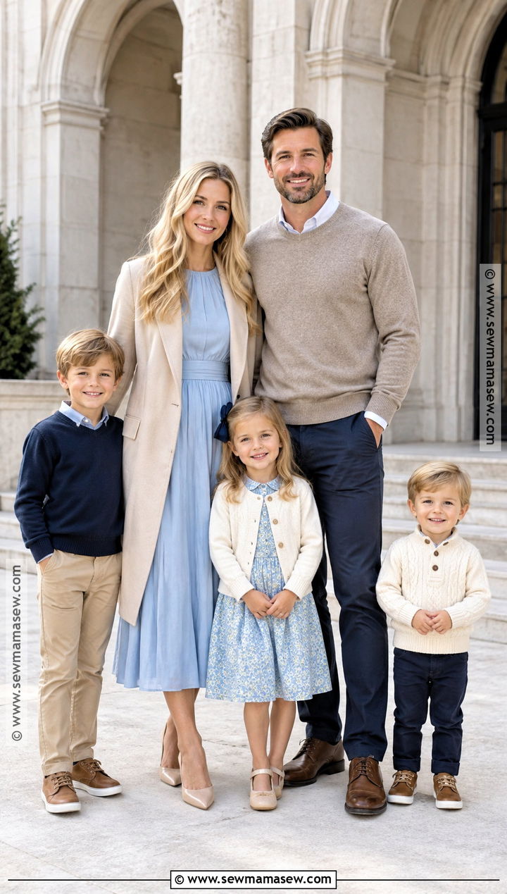 Powder Blue And Taupe Family Outfit - 20 blue fall family pictures outfits