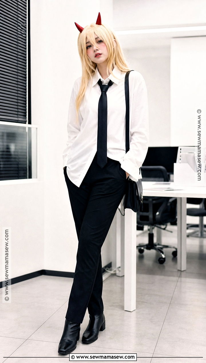 Power Cosplay With White Shirt And Horns - 30 cosplay female ideas