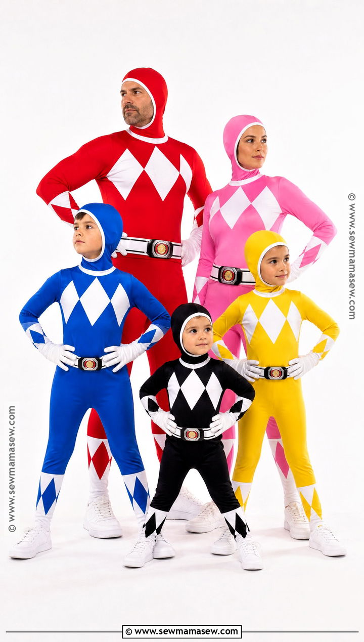 Power Rangers Family Costume - 30 family costumes for 5 halloween