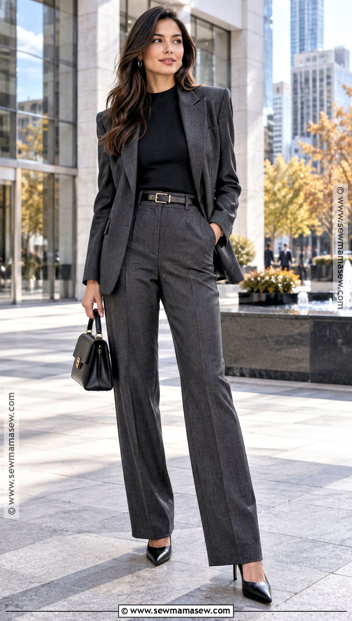 Power Shoulder Blazer And Trousers Outfit - 15 2026 fall outfit trends