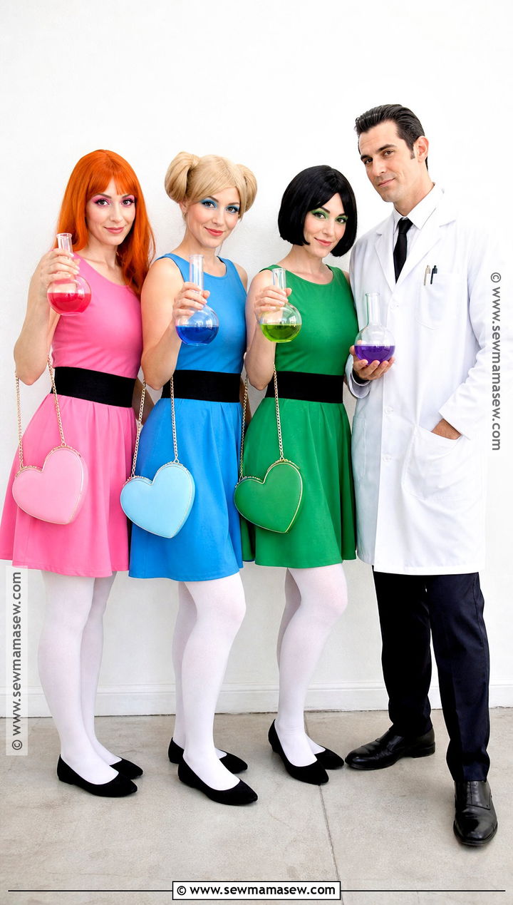 Powerpuff Girls And Professor Costume - 30 double date halloween costumes