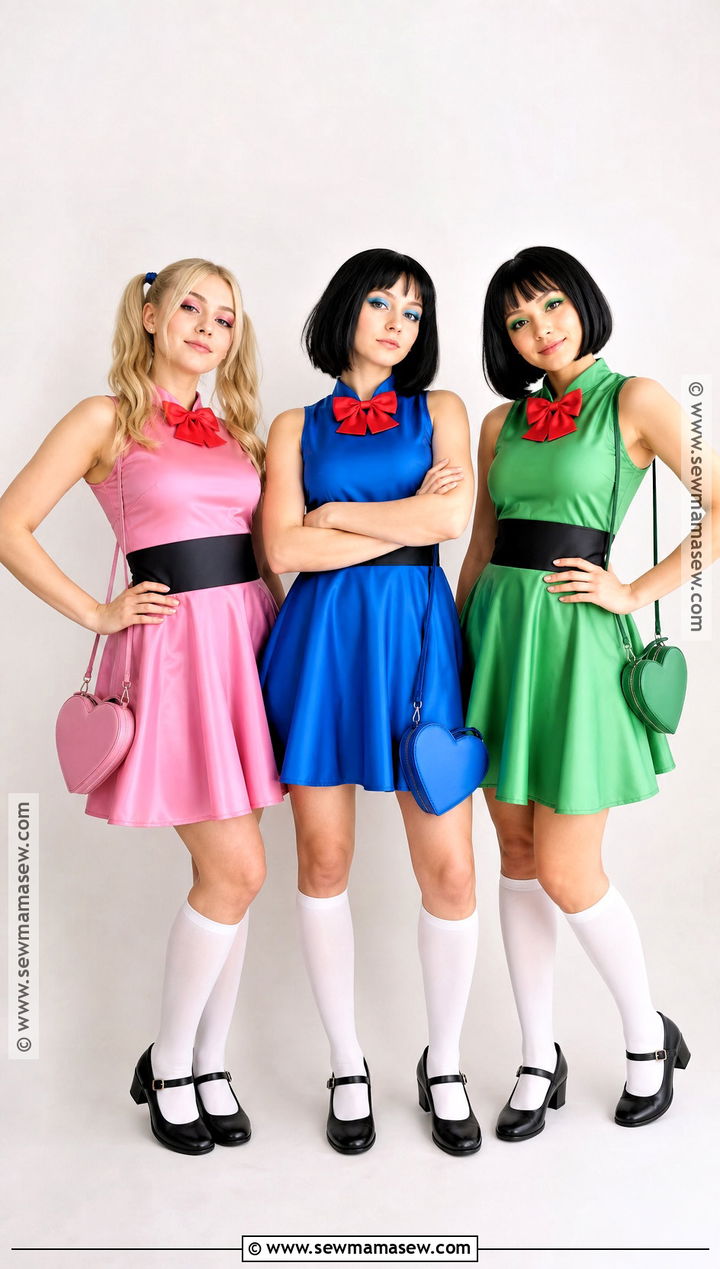 Powerpuff Girls Trio Costume - 40 3 people halloween costumes