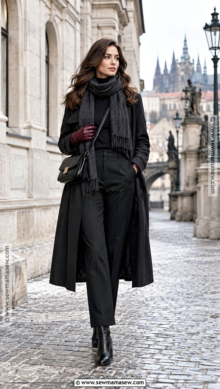 Prague October Monochrome Black Outfit - 15 prague in october outfits