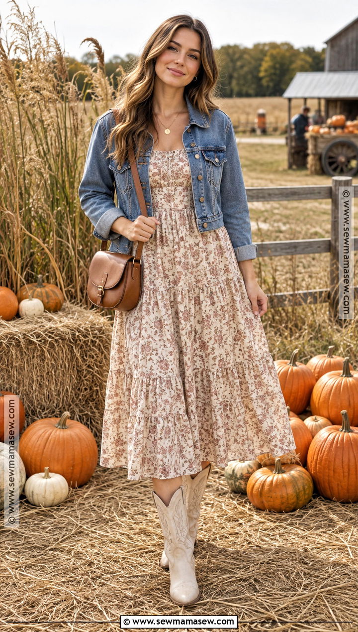 Prairie Dress Pumpkin Patch Outfit With Cowgirl Boots - 20 Pumpkin Patch Outfit Cowgirl Boots