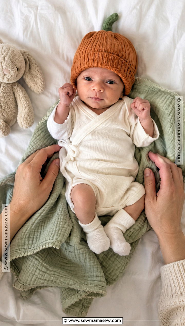 Preemie Baby Pumpkin Hat With Wrap Romper - 20 baby pumpkin hat ideas
