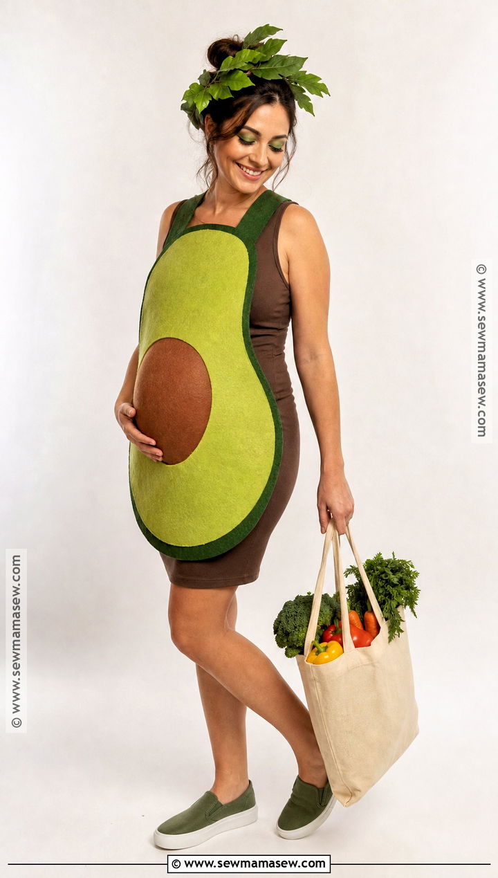 Pregnant Avocado Costume - 30 halloween costumes for pregnant for women