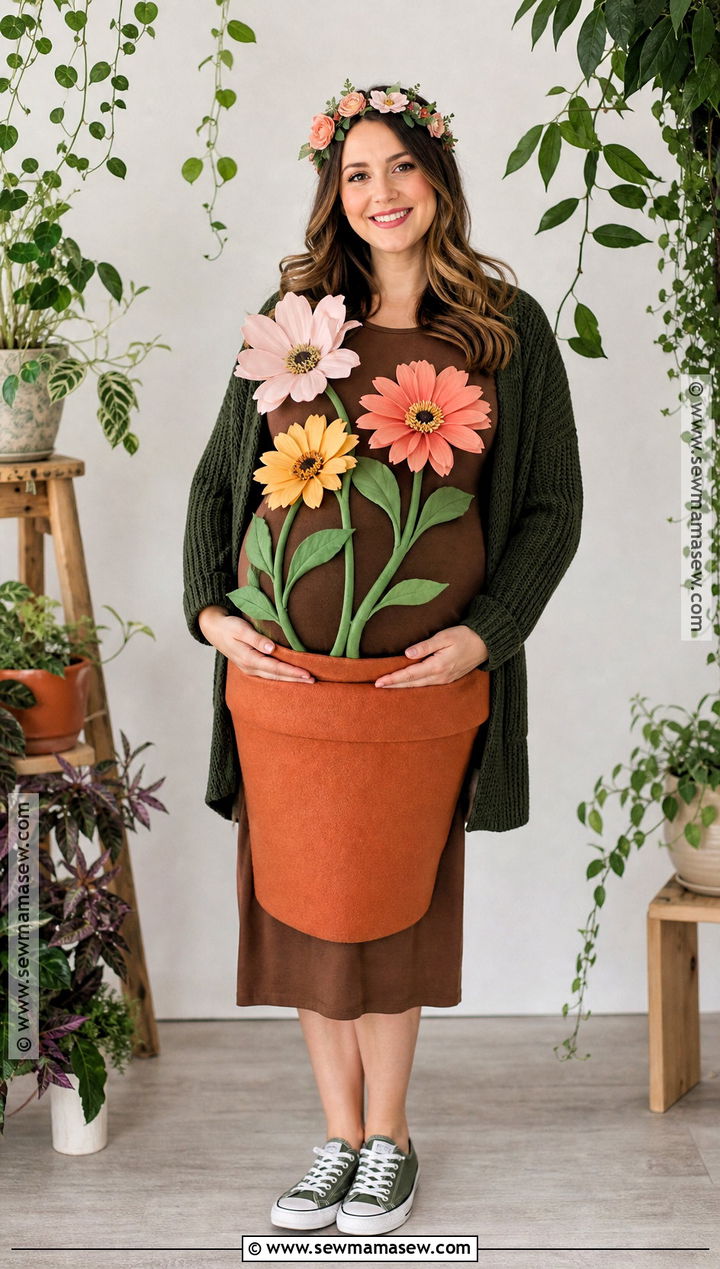 Pregnant Flower Pot Costume - 45 pregnant halloween costumes