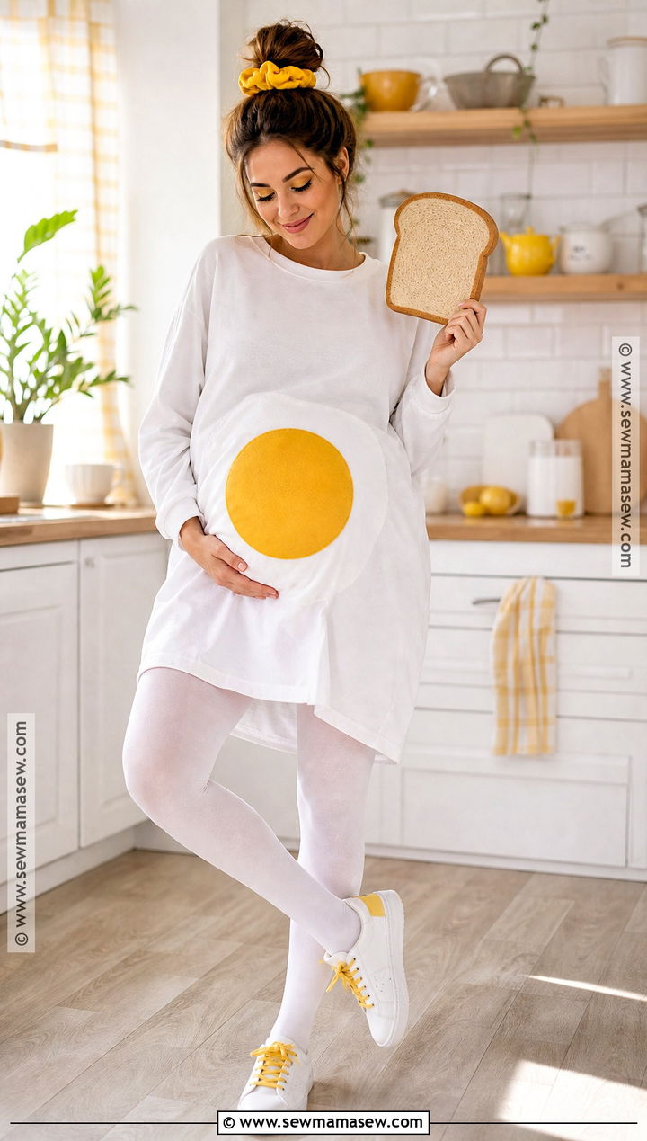 Pregnant Fried Egg Costume - 35 halloween costumes pregnant for women