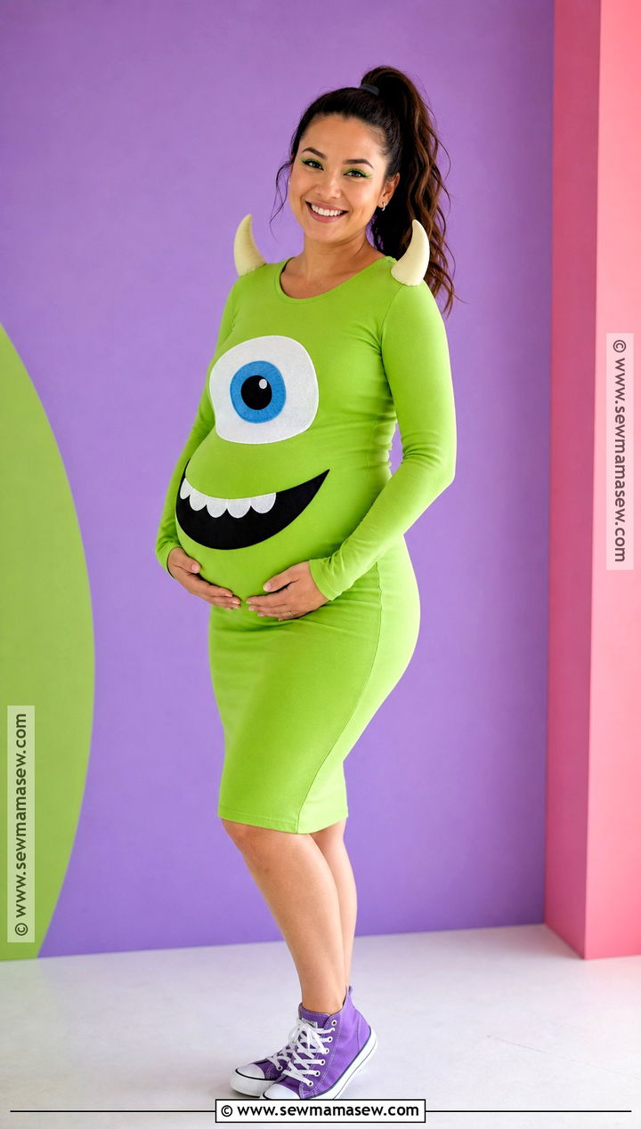 Pregnant Mike Wazowski Costume - 45 pregnant halloween costumes