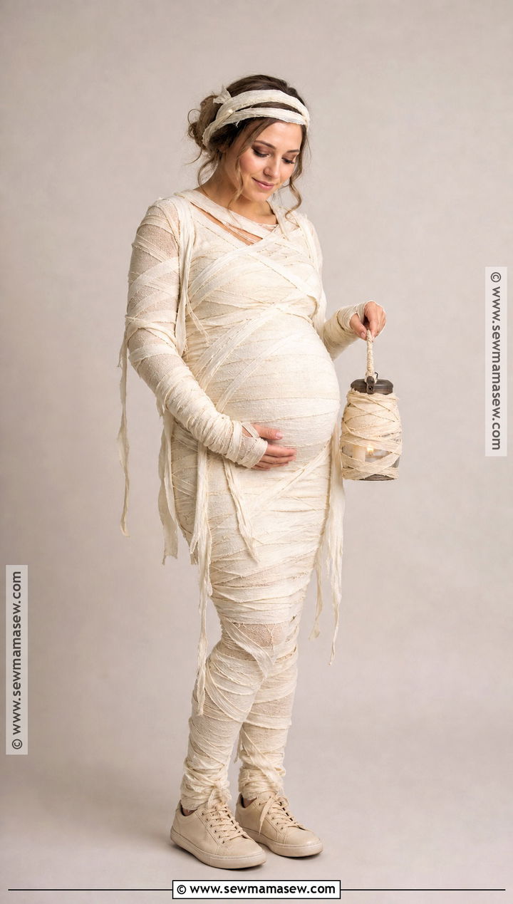 Pregnant Mummy Costume - 30 halloween costumes for pregnant for women