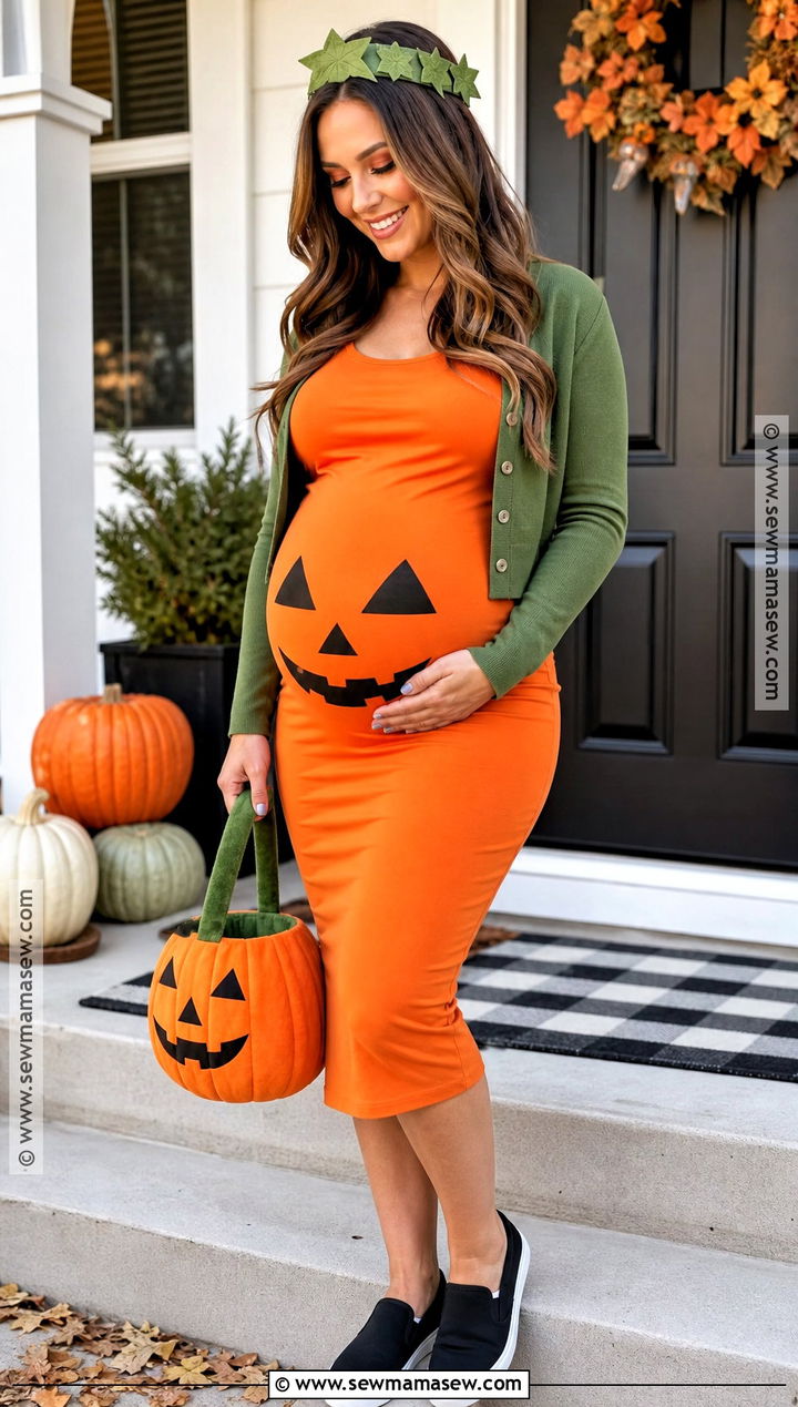 Pregnant Pumpkin Costume - 35 halloween costumes pregnant for women