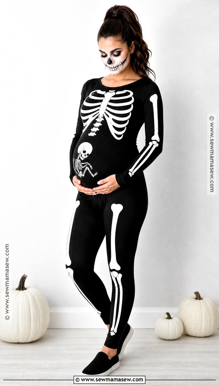 Pregnant Skeleton Costume - 45 pregnant halloween costumes