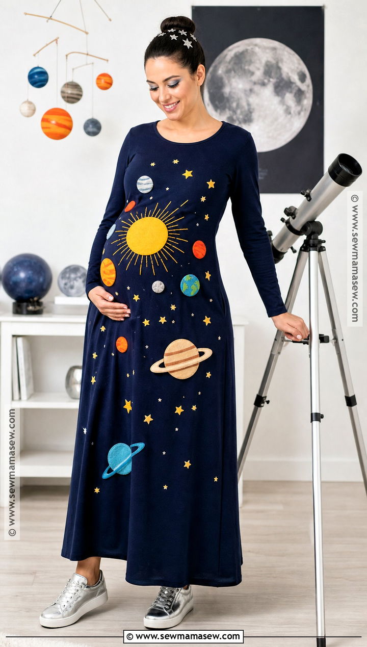 Pregnant Solar System Costume - 35 halloween costumes pregnant for women