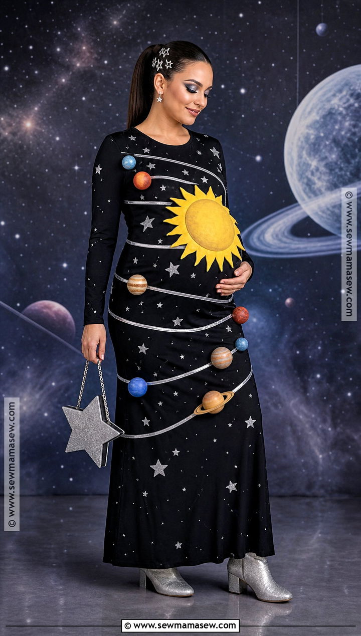 Pregnant Solar System Costume - 30 halloween costumes for pregnant for women