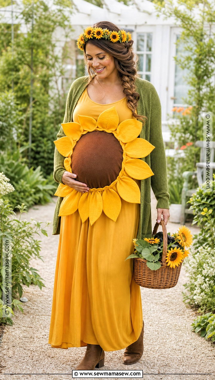 Pregnant Sunflower Costume - 45 pregnant halloween costumes
