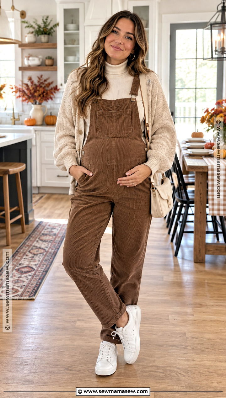 Pregnant Thanksgiving Maternity Overalls Outfit - 20 thanksgiving outfit pregnant ideas