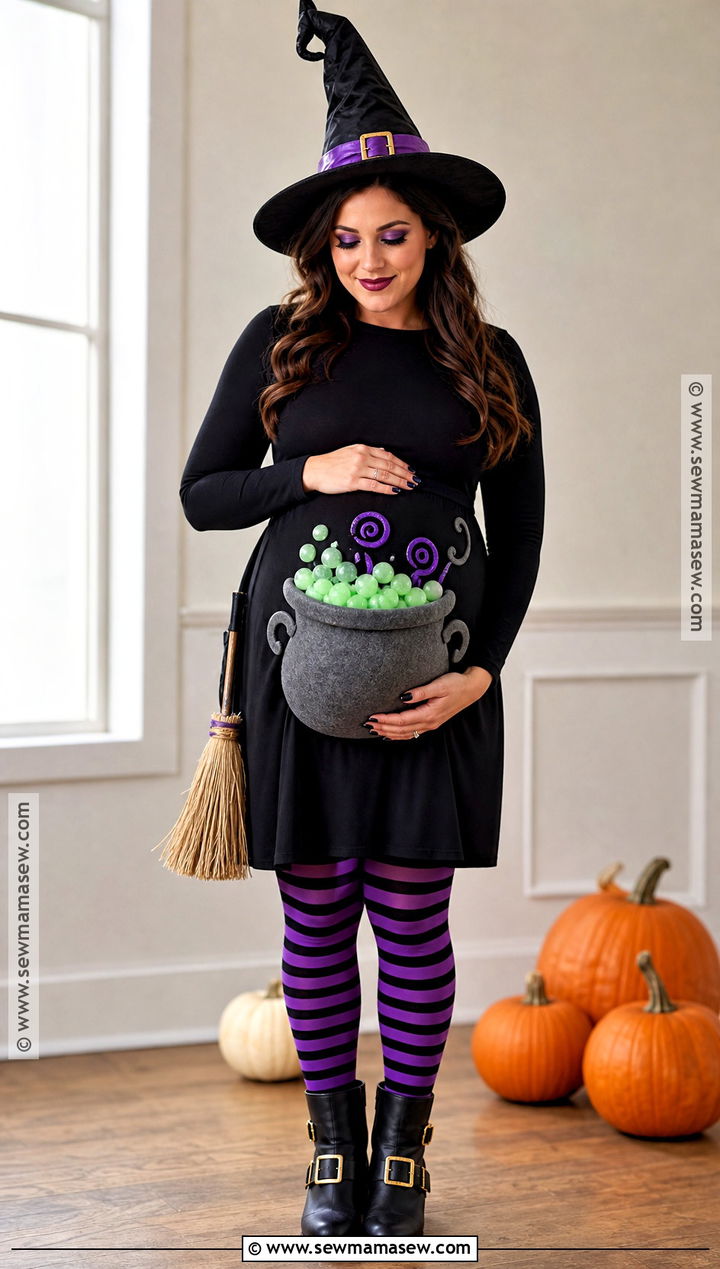 Pregnant Witch With Cauldron Costume - 45 pregnant halloween costumes