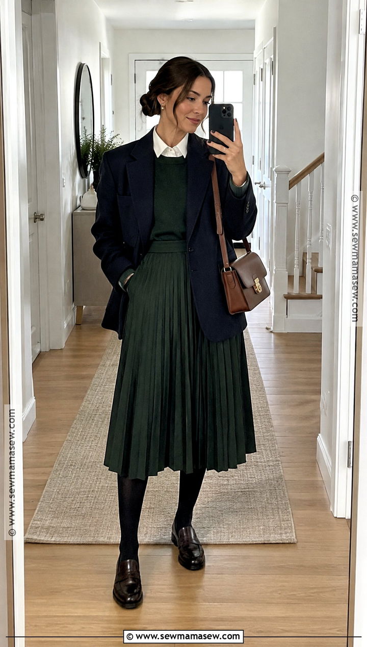 Preppy Blazer And Pleated Skirt Outfit - 15 fashion trends autumn 2026