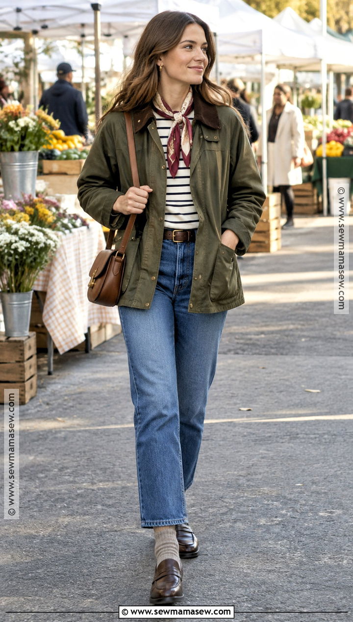Preppy Fall Outfit With Barn Jacket And Straight Jeans - 15 preppy fall outfits 2026