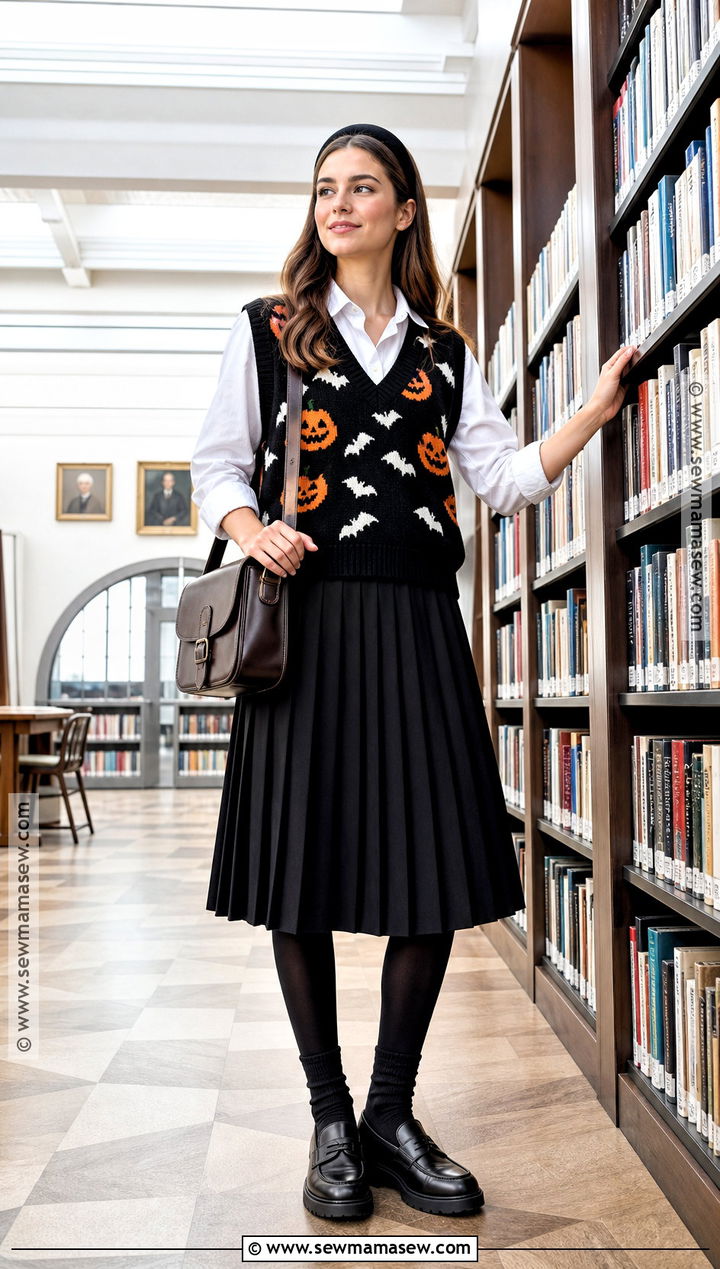 Preppy Halloween Sweater Vest Outfit - 40 halloween fits