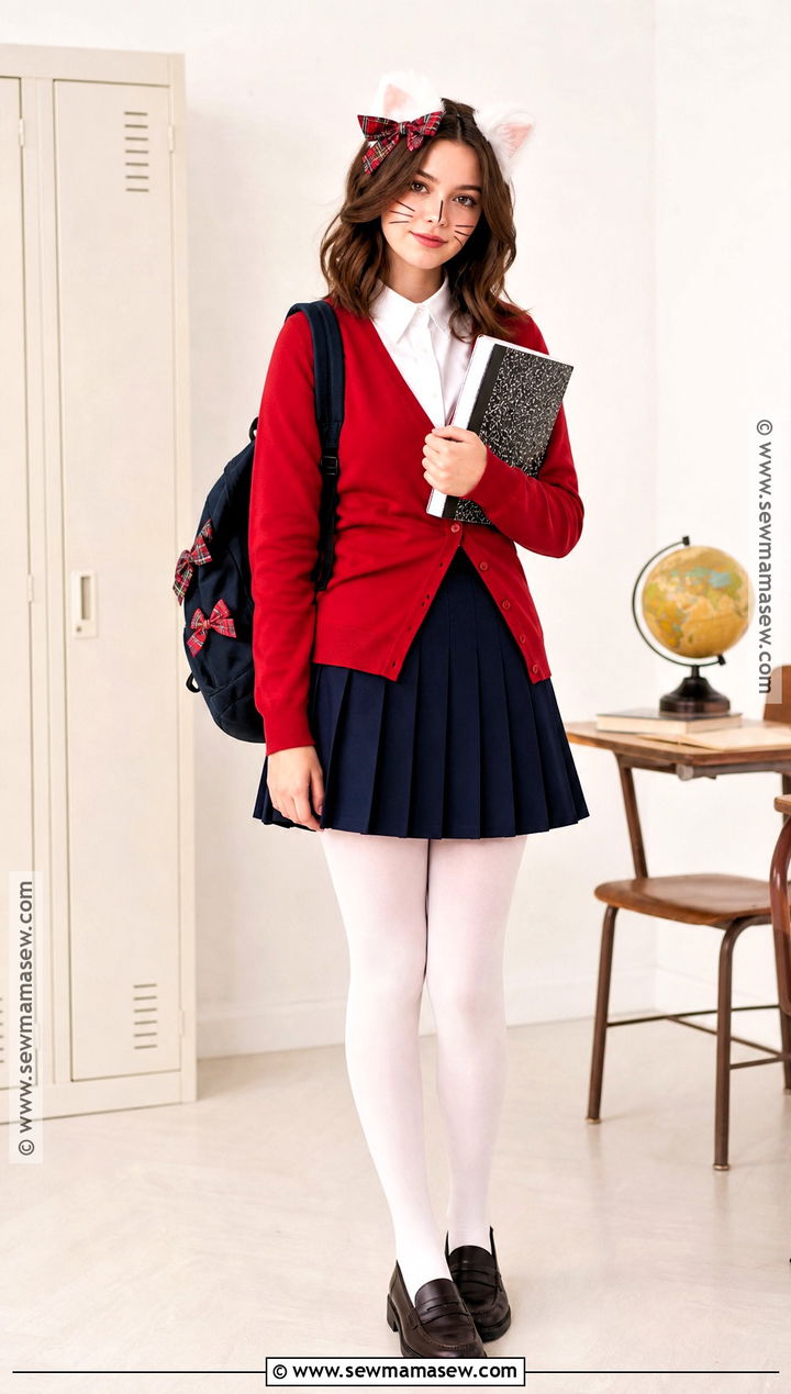Preppy Hello Kitty Student Costume - 30 halloween costumes hello kitty